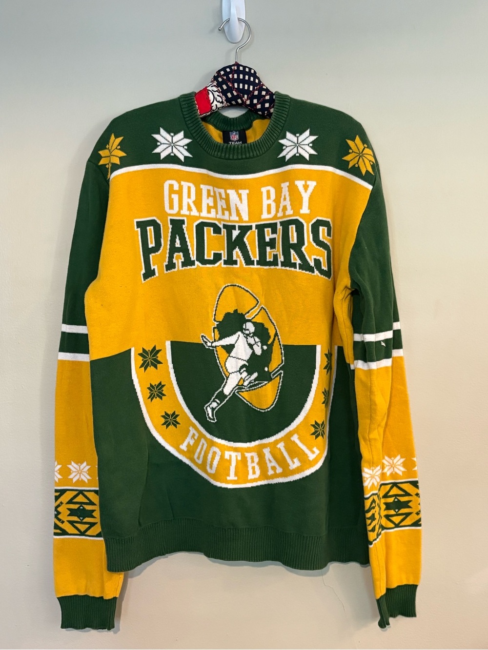 NFL Team Apparel Green Bay Packers Football Holiday Sweater